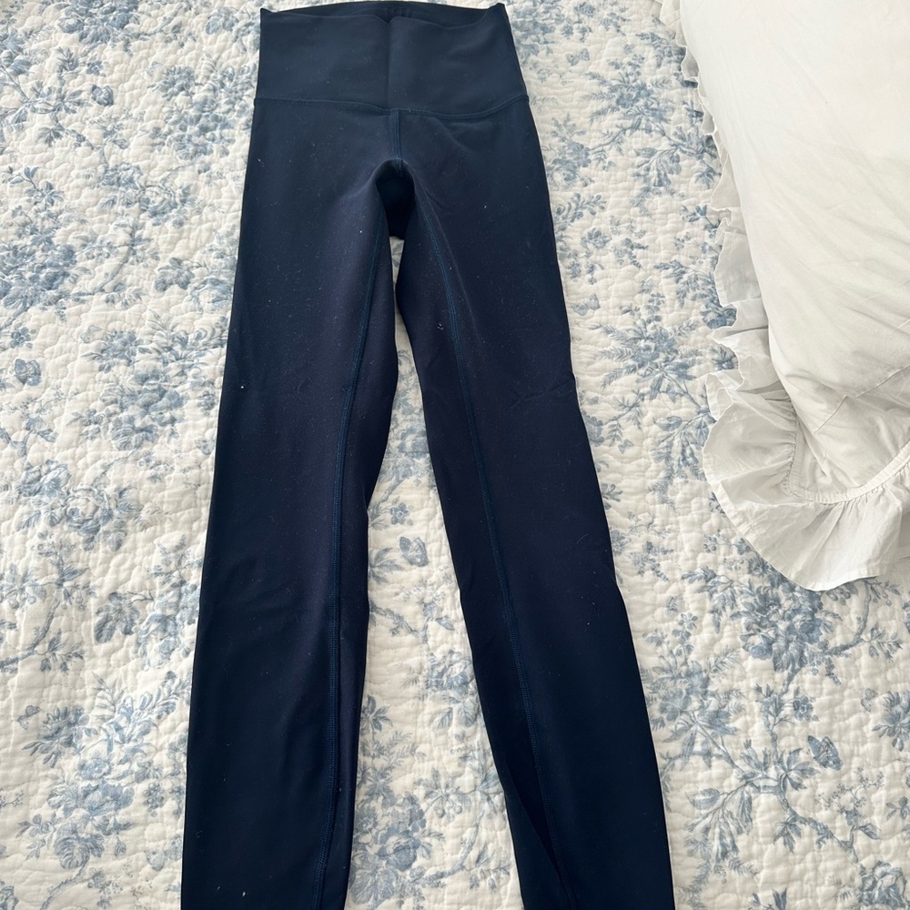High-Waisted Navy Align Leggings 7/8 length